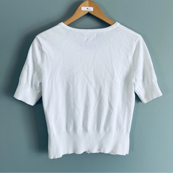 Van Heusen women’s sweater blouse size small button up ruffle chest new with tag - Picture 2 of 4